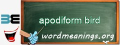 WordMeaning blackboard for apodiform bird